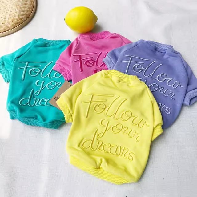 刺繍入りカラフルカットソー　犬服　00041