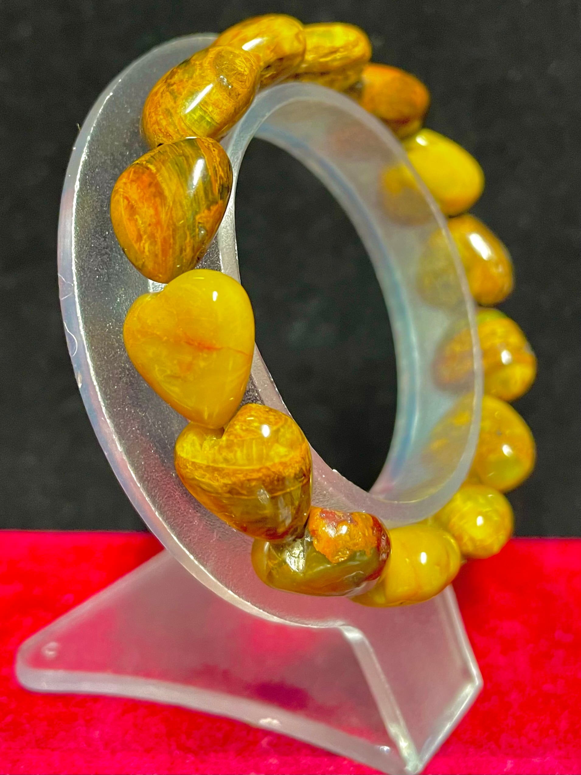 6) ポジティブ・エナジーの引き寄せ「タイガーアイ」ハート・ブレスレット