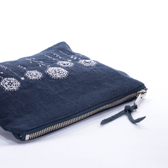 あとりえMOON　刺繍ポーチ　【布ものポーチ】2022070706