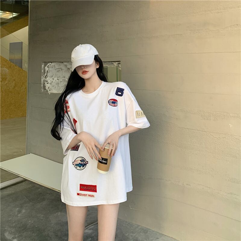 Tシャツ シャツ スタイルルーズロングスプリング 春物 ブラックストロベリース16978710213