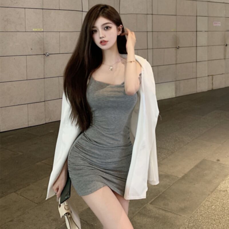 オータムスタイルドレス カジュアルジャケット ロング ストリート 秋物 ハンチェンe77128410428