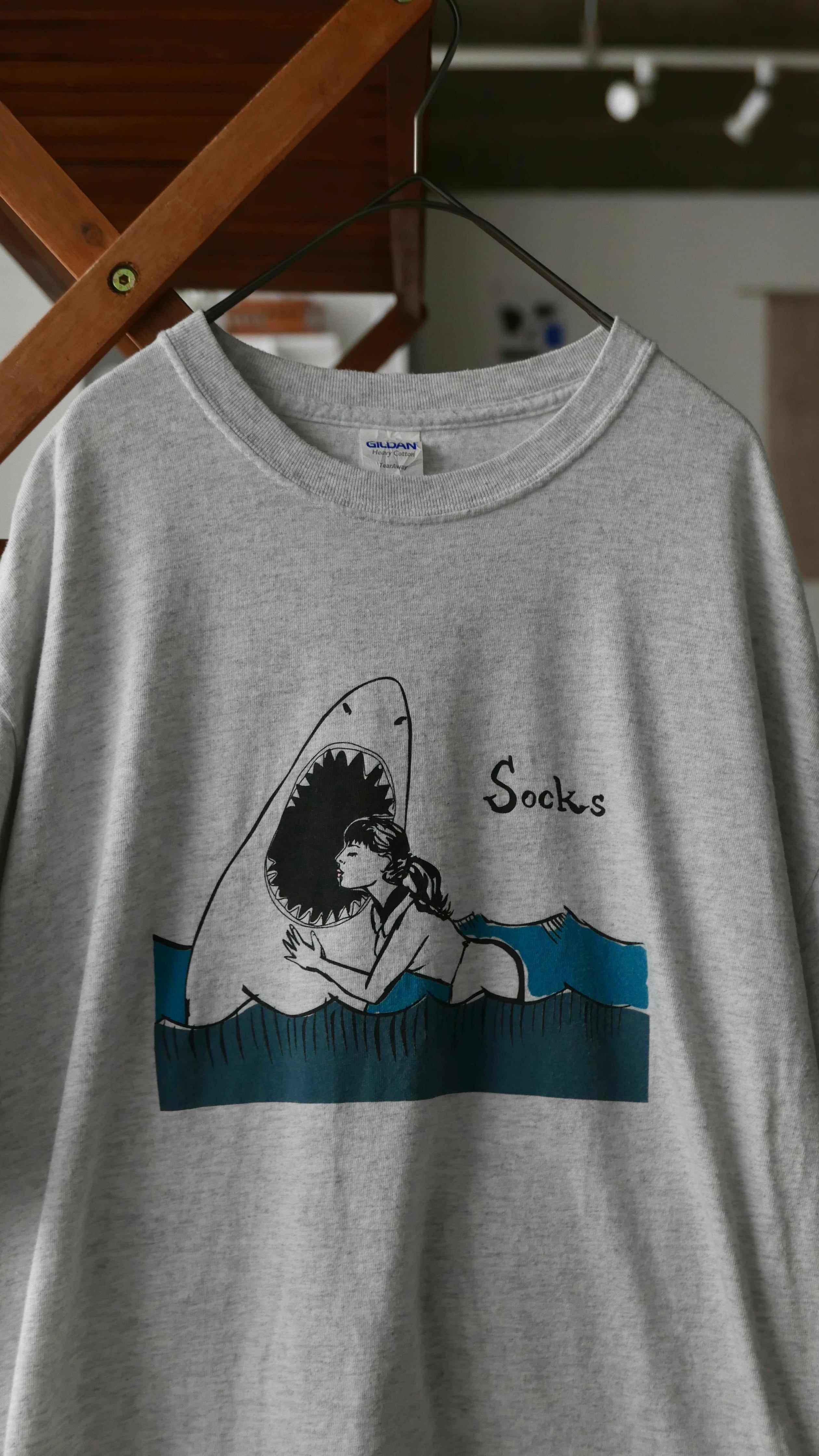 old tee shark and girl , ash white