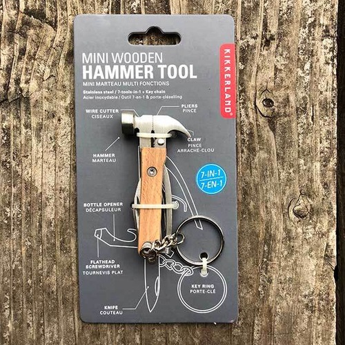 Mini Wooden Hammer Tool ミニウッデンハンマーツール キーホルダー 工具 KIKKERLAND キッカーランド