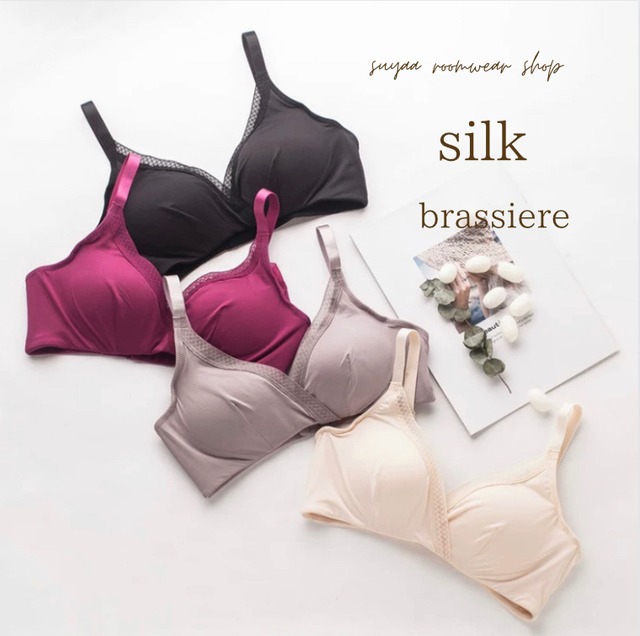 【4color/ S-XL】silk nonwire  brassiere　S100