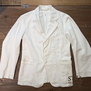 1940's  VINTAGE C.D.WILLIAMS&CO. COTTON WORK JACKET 【サイズ表記 36】   /  1940年代  ヴィンテージ  C.D.WILLIAMS&CO. ホワイト コットン ワークジャケット