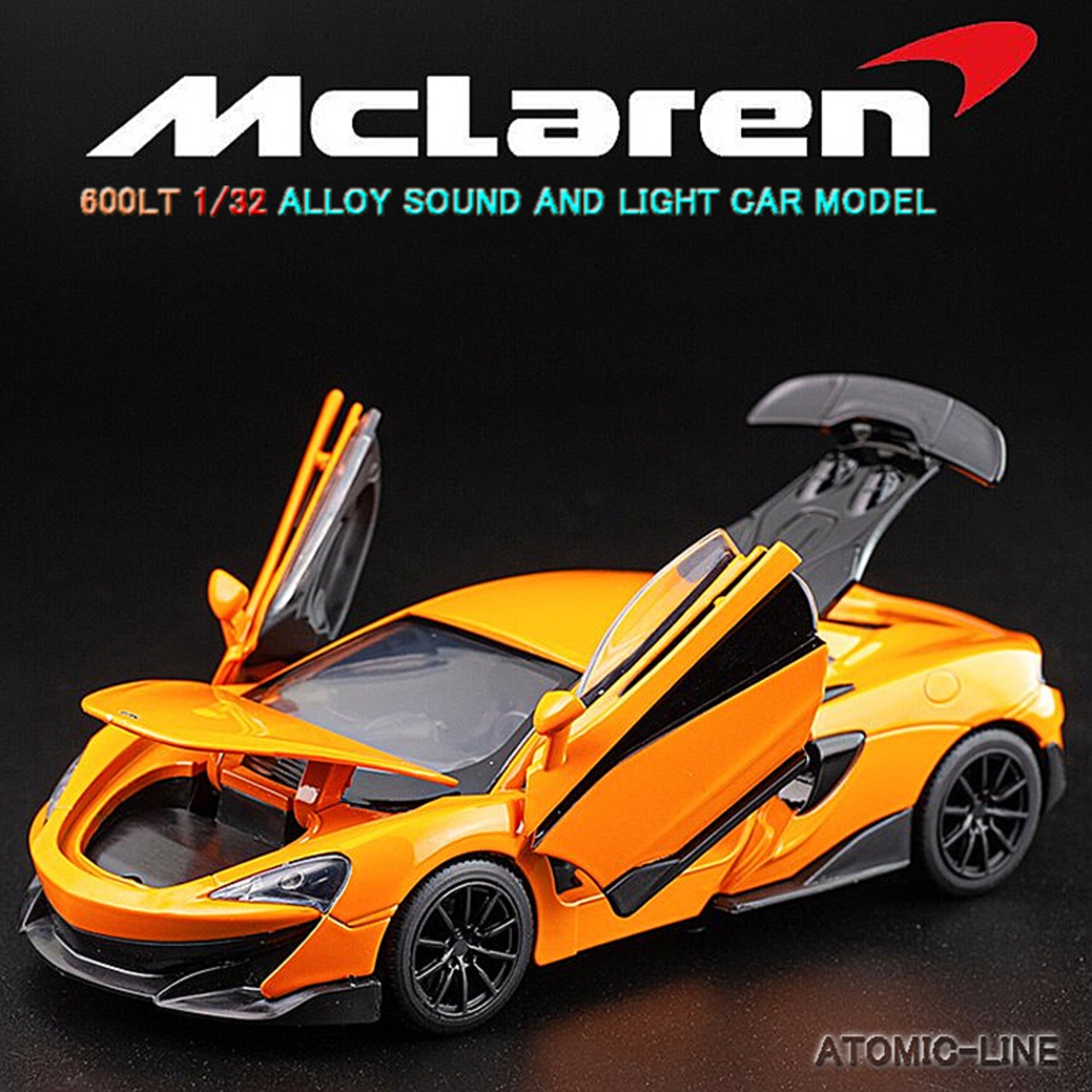マクラーレン McLaren 600LT 1/32 ミニカー 全7色 ライト点灯 エンジンサウンド 合金モデル 模型 ジオラマ