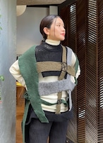 【23AW】Mame Kurogouchi マメクロゴウチ /  Basket Motif Knitted Vest