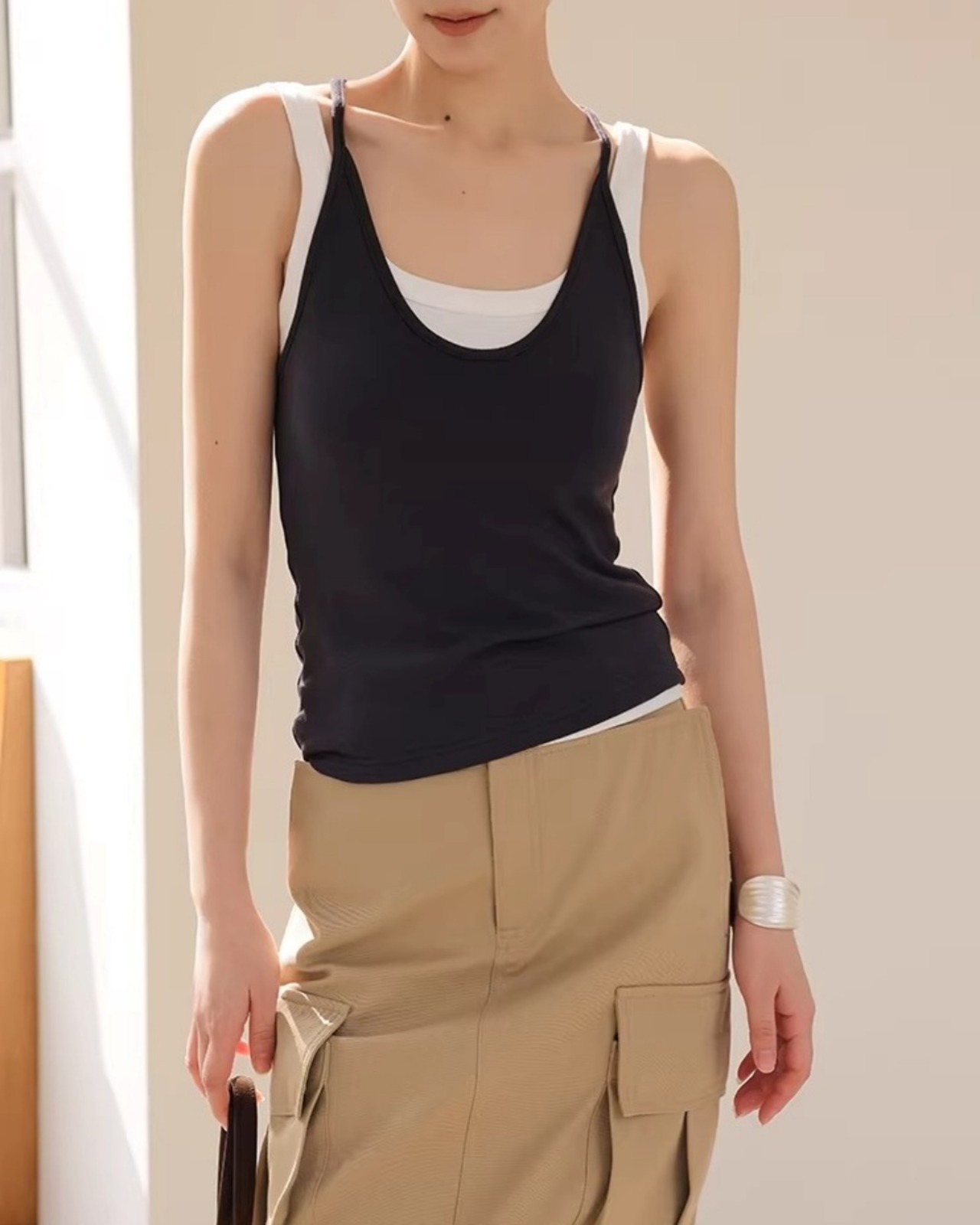 Layered-style slim Tank Top L0094