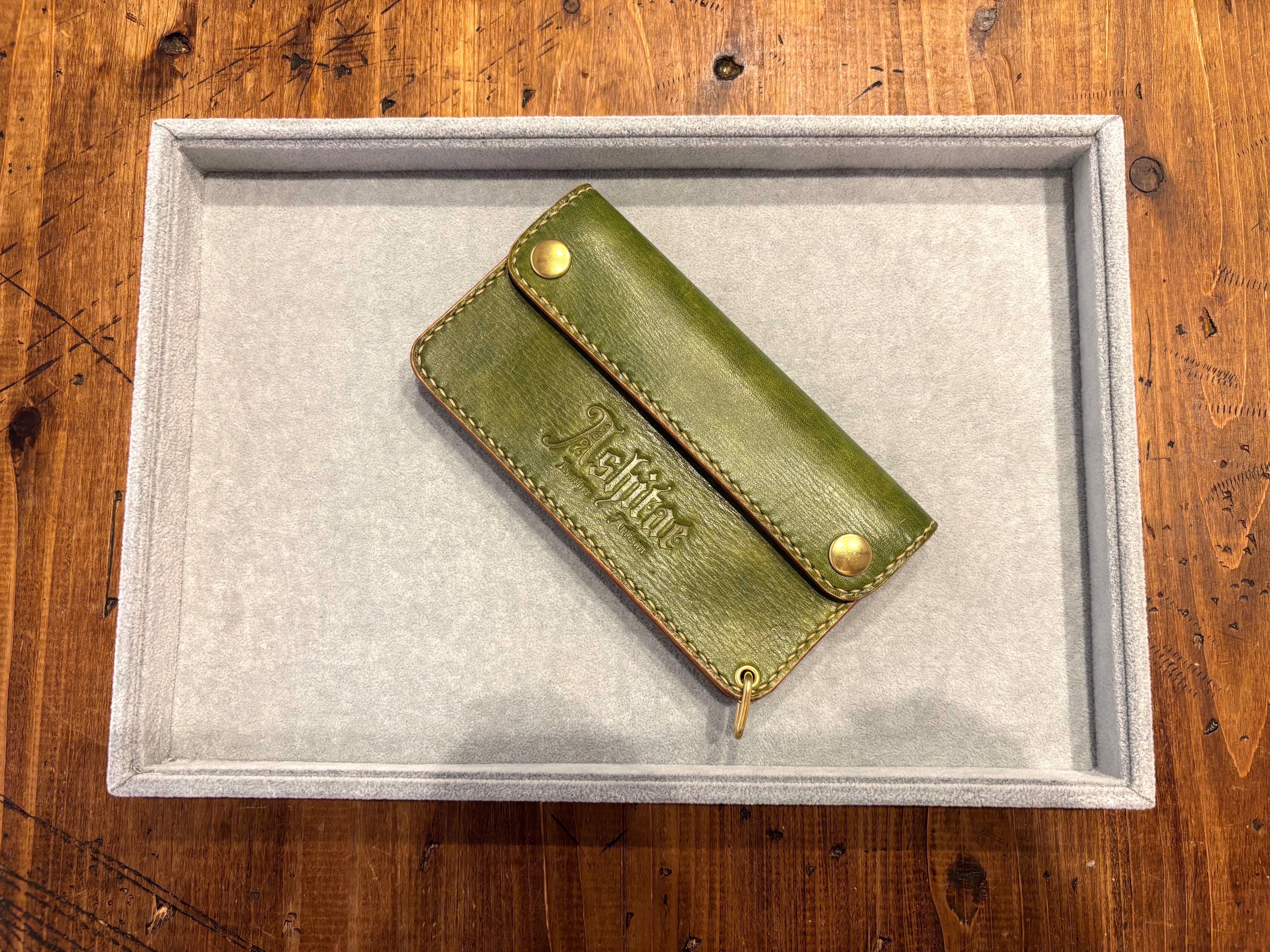 トラッカーウォレット　TW01-GR 緑　グリーン　長財布　本革 トラッカーウォレット TW01-GR 緑 グリーン 長財布 本革 | ashitae