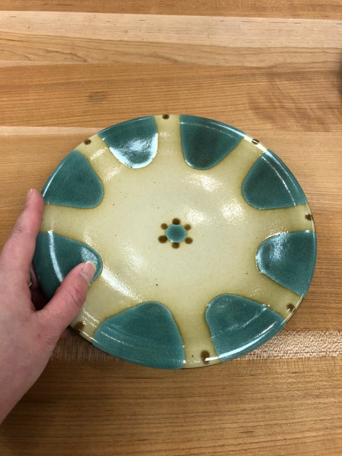 【ノモ陶器製作所】やちむん 7寸皿（緑釉）
