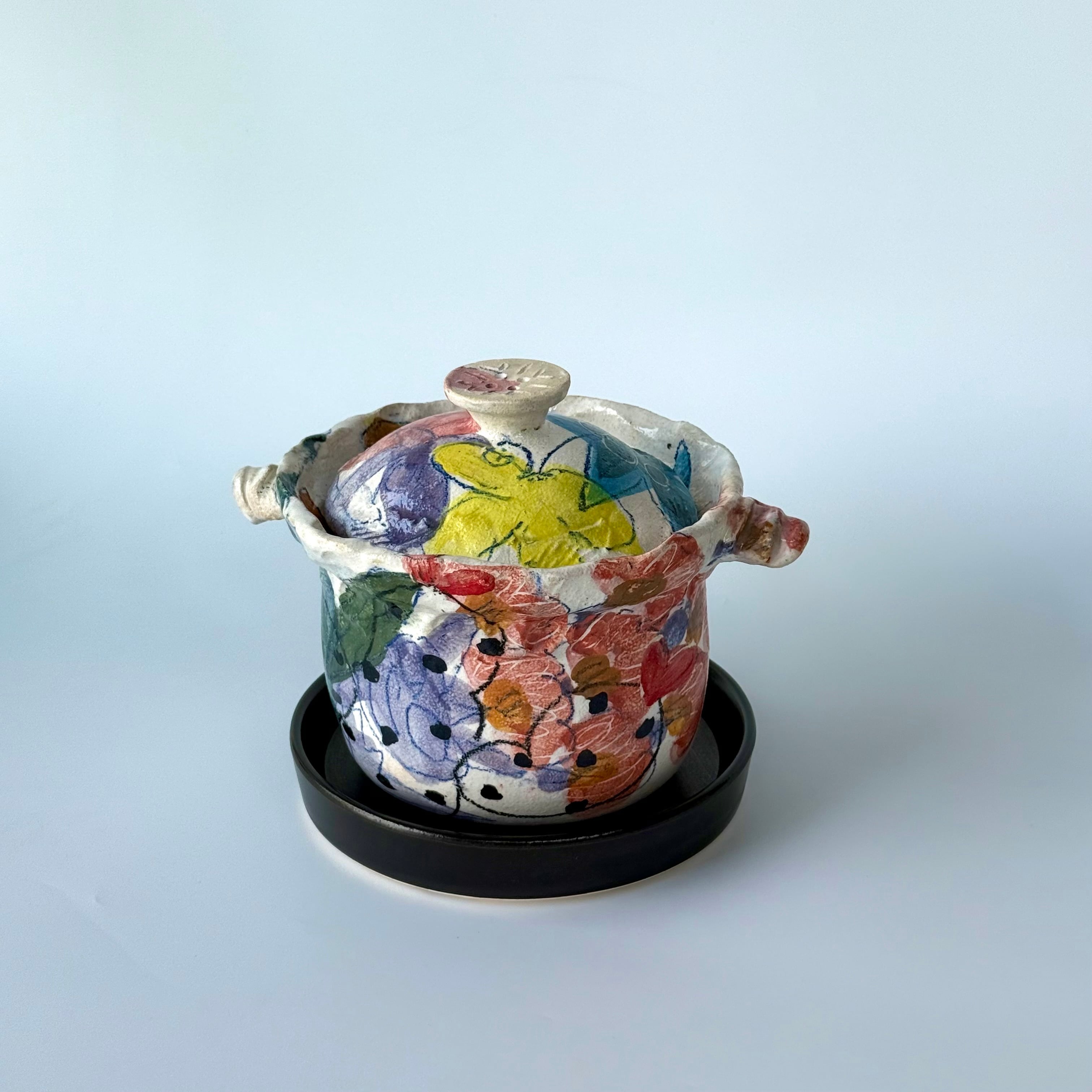 新品未使用　伊集院真理子　土鍋 1.5合サイズ トロピカル柄 伊集院真理子 土鍋 1.5合サイズ トロピカル柄 | Lotus roots