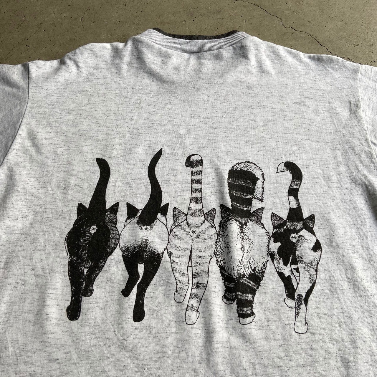 90年代 ネコ アニマル 両面プリントTシャツ メンズL相当 レディース 