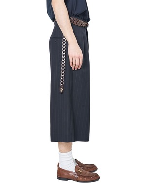 m's braque for MURPHH "CROPPED TUCKED BAGGY PANTS〔NAVY CHALK〕"