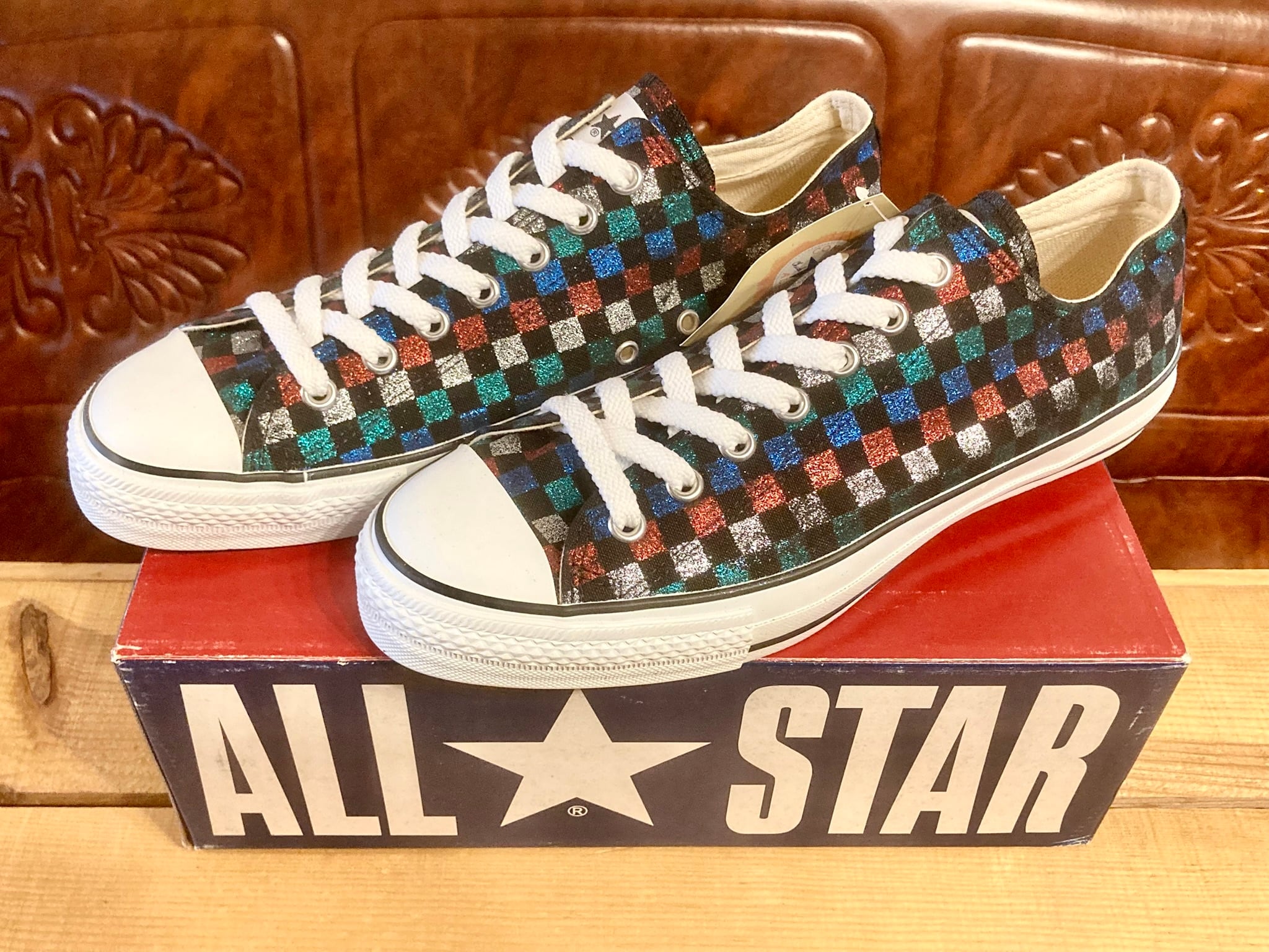 converse(コンバース) ALL STAR FASHION LAME(オールスター ファッション ラメ)マルチカラー チェック 10.5 29cm ハイカット 80s 復刻 255