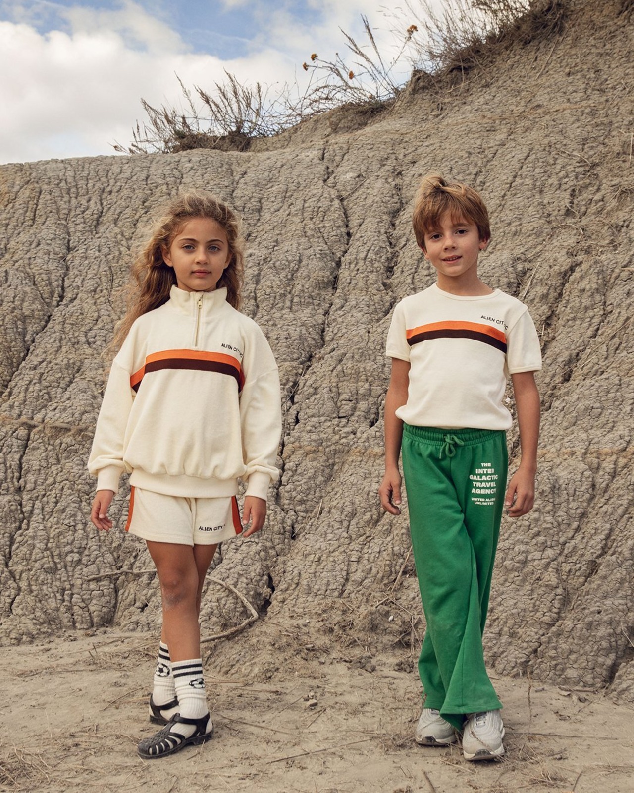 MINI RODINI/Alien City FC Half Zip Sweatshirt