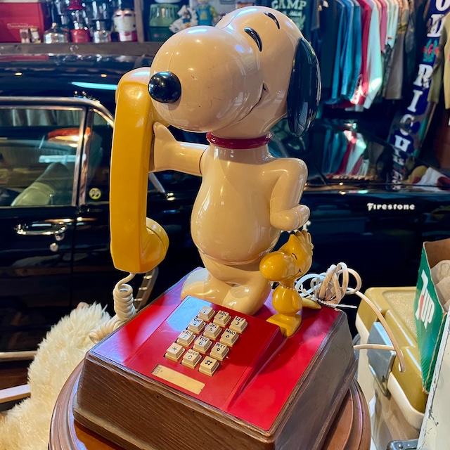 スヌーピー&ウッドストック　vintage電話機　