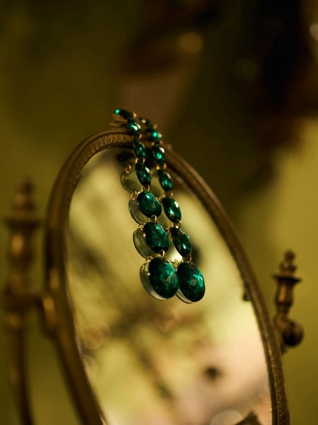 Vintage Super long green bijou earrings