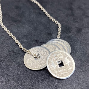 Six threaded coins Silver Kneckless Head