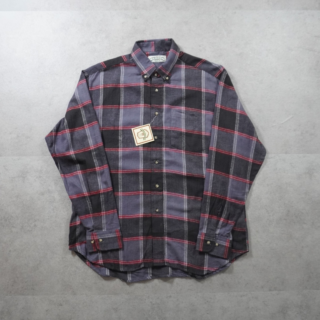 【DEAD STOCK】90s TRAILS flannel shirt L 古着 - 9