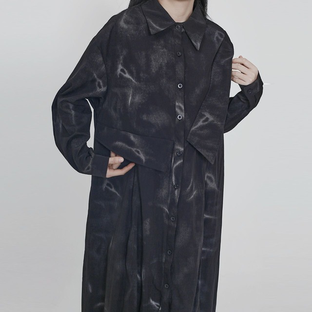 Front button long shirt dress C1028