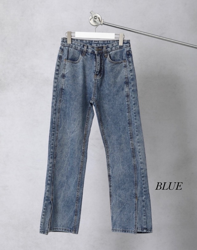 スリットデニムパンツ〈セミフレア/ベルボトム〉