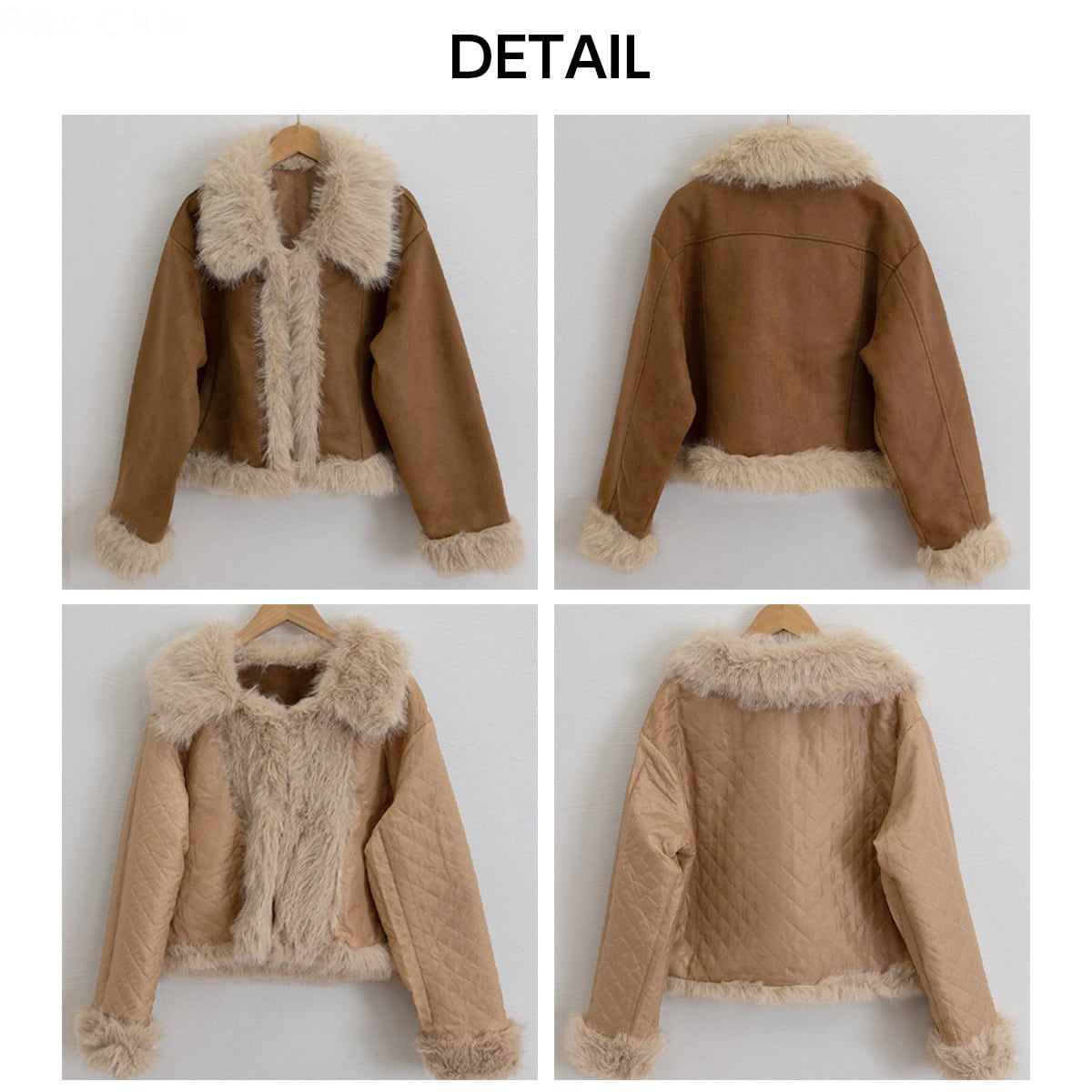 ムートン ジャケット ファー スエード レディース 長袖 秋冬 韓国 アウター 防寒 保温 暖かい おしゃれ 大人 カジュアル 通勤 通学 ショート丈 フェイクムートン ブルゾン 大人可愛い 大人女子