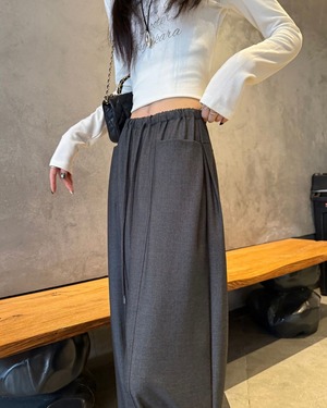 テンセルウールスーツワイドパンツ 2color A0937