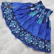 フラダンス 衣装 パウスカート パウスカートショップ ブルー系 PauSkirtShop 日本製 シングル シンプル ワントーン モンステラ柄 かわいい 華やか 鮮やか 深い青 大人っぽい ハワイアン アロハ ハワイアンプリント フラ ダンス レッスン 練習