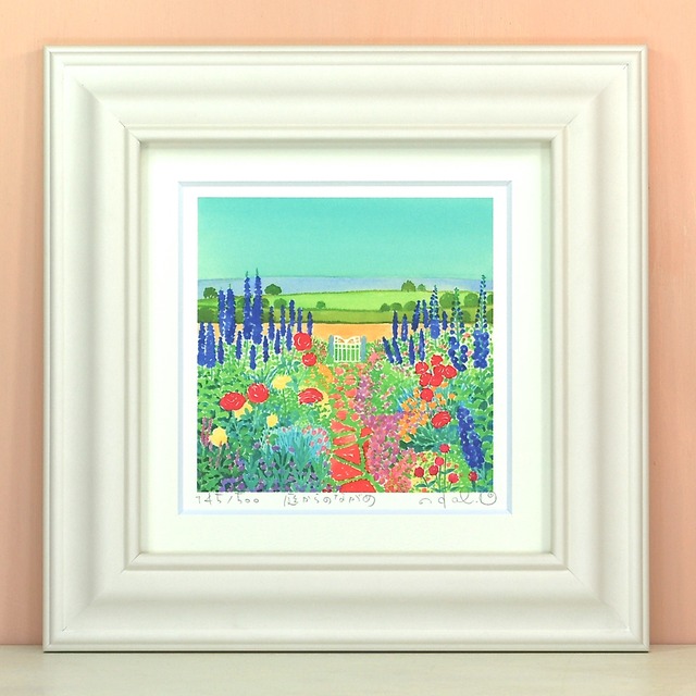 栗乃木ハルミ「庭からのながめ」 bタイプ　絵画・ 額入りアート