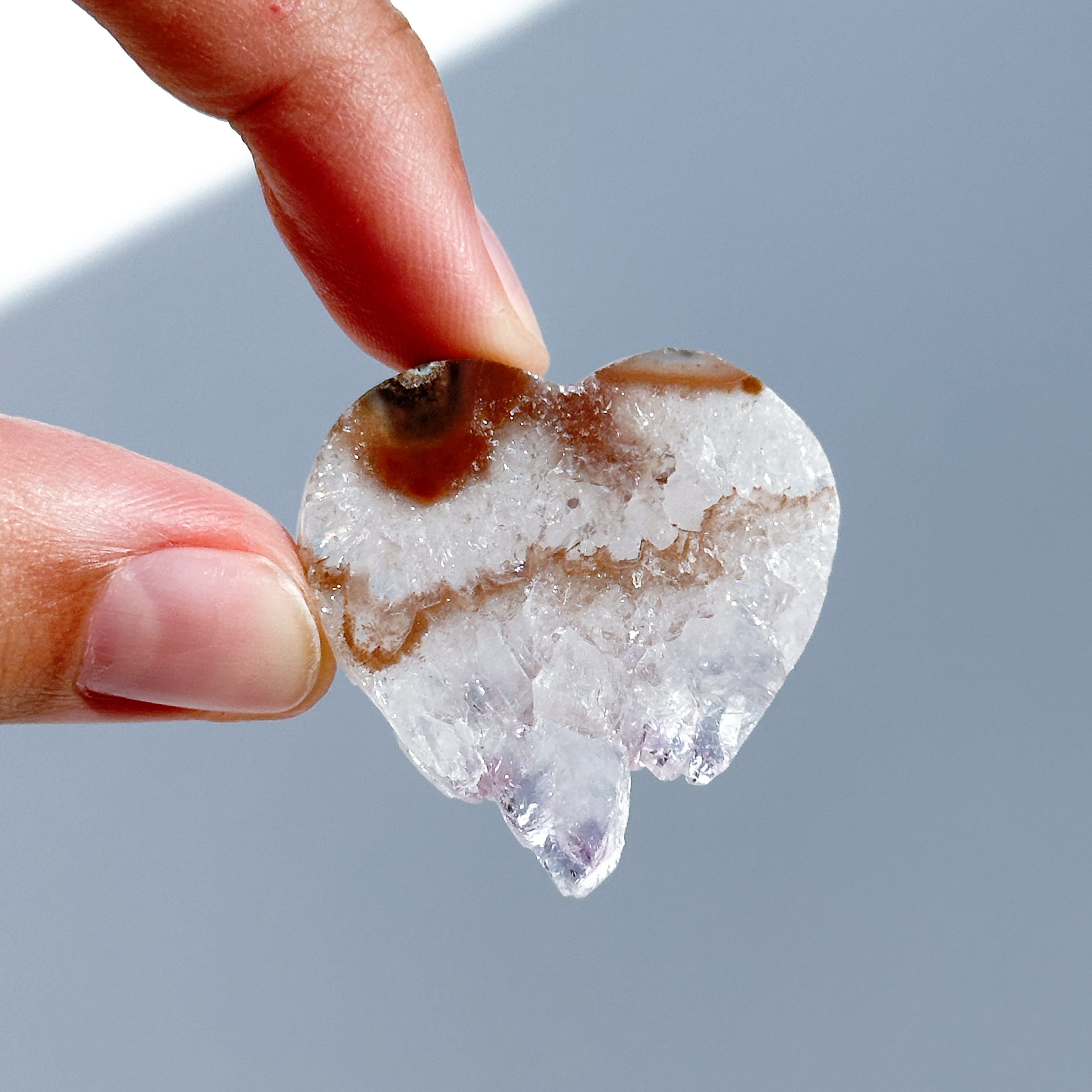 アゲートハートA ドゥルージーアゲート（めのう）ハートa | BodhiTree