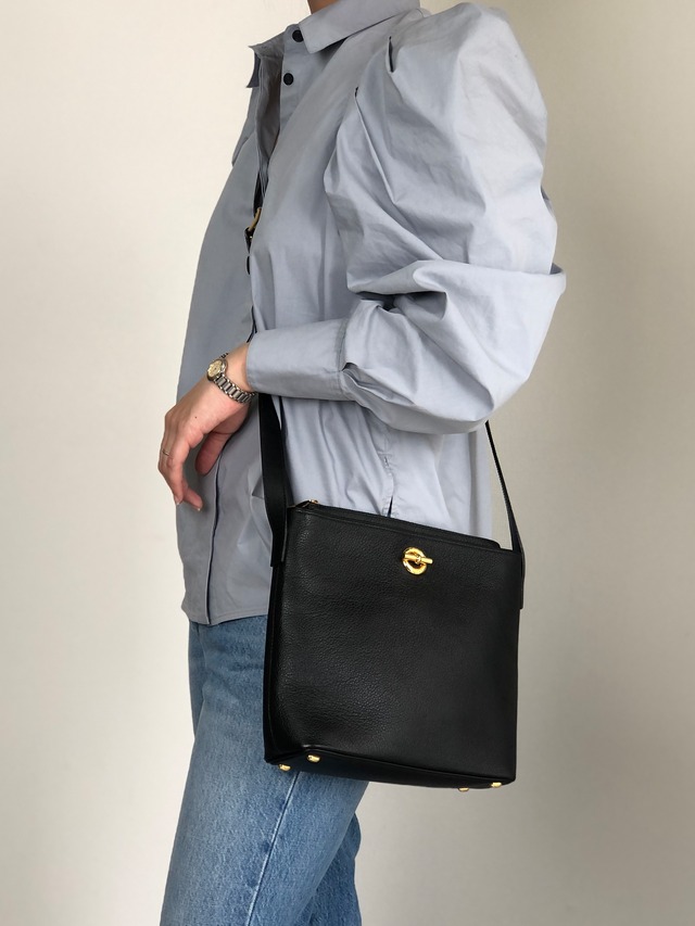 CELINE セリーヌ ショルダーバッグ ブラック マンテル レザー vintage ヴィンテージ オールド agj7jw