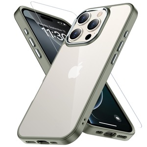 【努力特価】iPhone 16 Pro ケース グレー レンズ・ガラス保護付き 黄変防止 アイフォン プロ用 耐衝撃 アイフォン 16ぷろ用 指紋防止 落下防止 耐久性 ストラップホール付き 薄型 軽量 ソフト ワイヤレス充電対応 アイホン16pro カバー