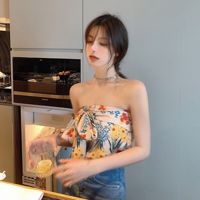 フローラルトップス サマー薄手スタイルバックノースリーブ 夏物 花柄 1号婦人84408949004