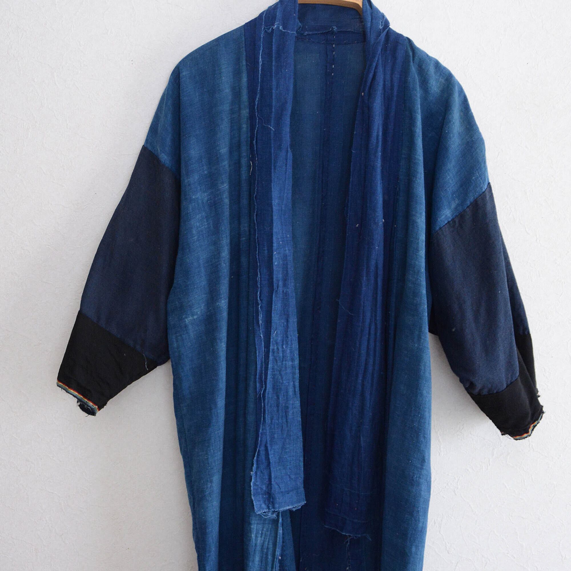 古布藍染め刺し子布地5巾難あり、27 古布藍染め刺し子布地5