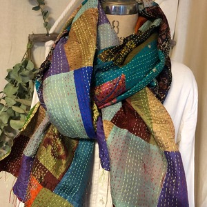 カンタショール K-005  リサイクルサリー Kantha Shawl