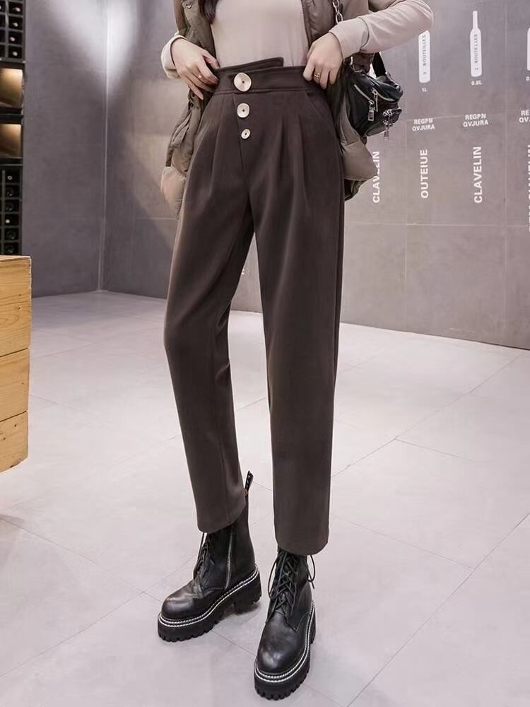 ウエストビッグボタン　テーパードパンツ　AJ1362-237