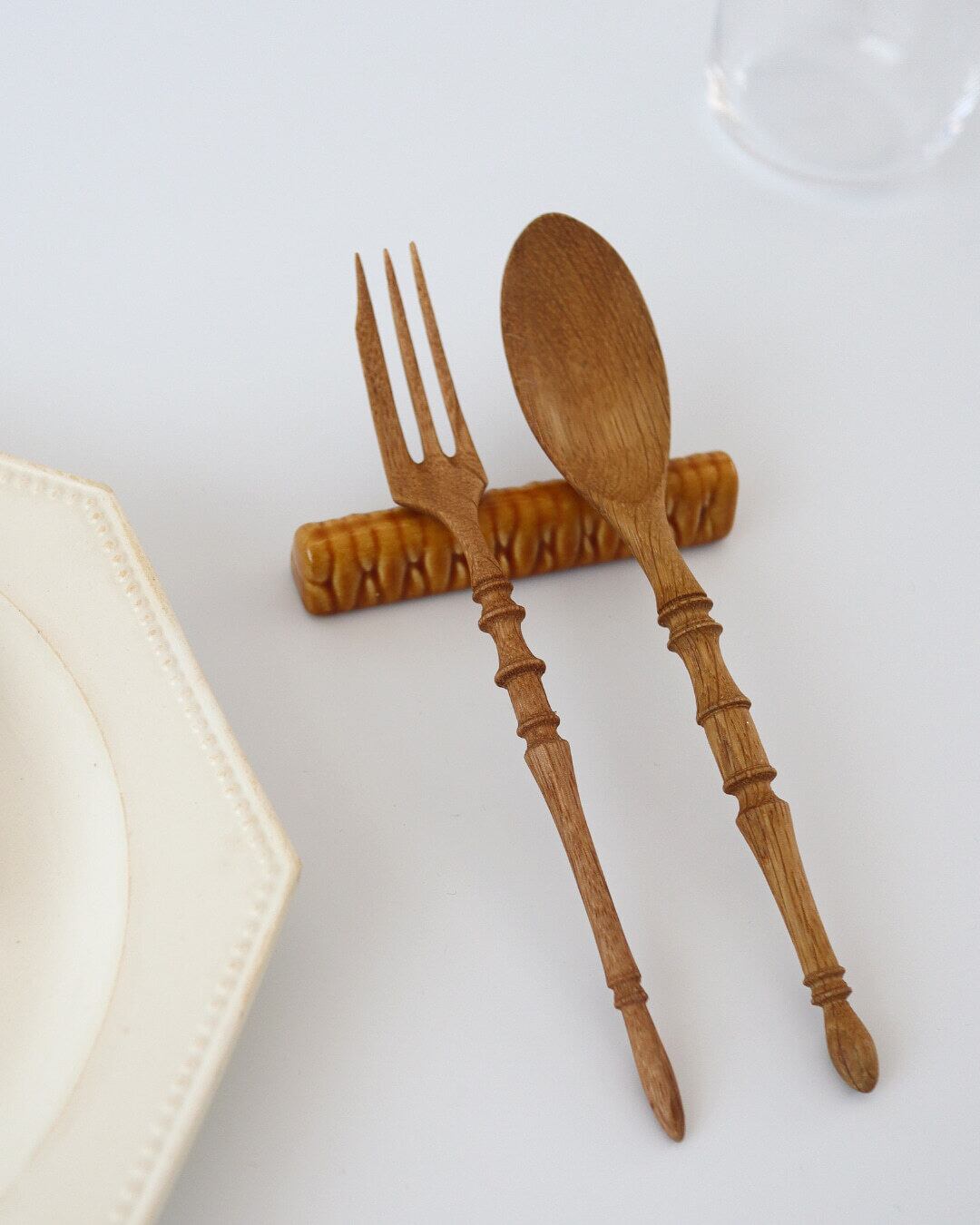 France vintage 陶器のカトラリーレスト 4個セット