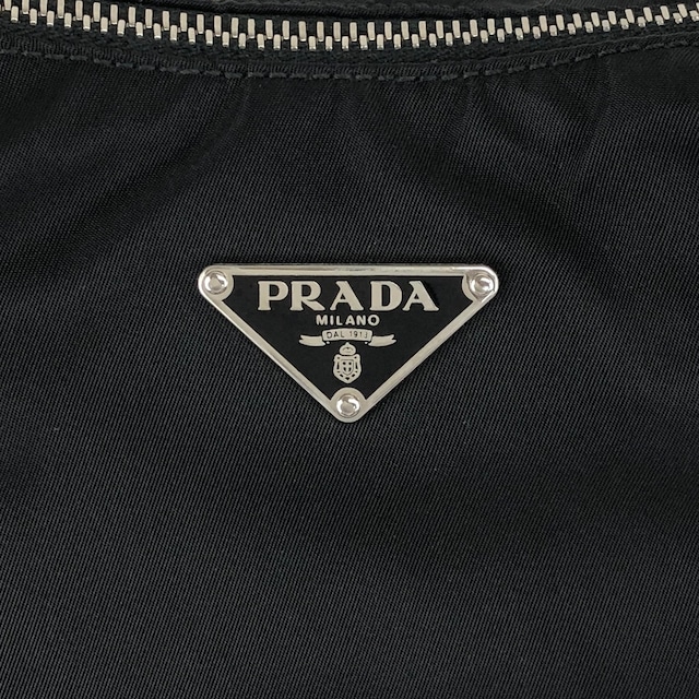 PRADA プラダ ショルダーバッグ ブラック トライアングルロゴ ナイロン ホーボーバッグ セミショルダー vintage ヴィンテージ オールド 7c33nu