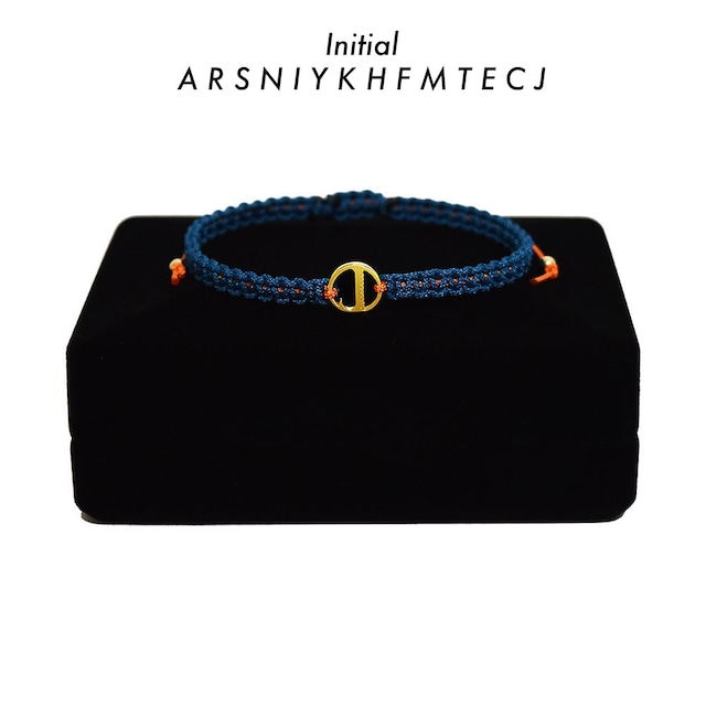 【無料ギフト包装/送料無料/限定】K18 Gold Alphabet Bracelet / Anklet  Blue×Orange【品番 22S2001】