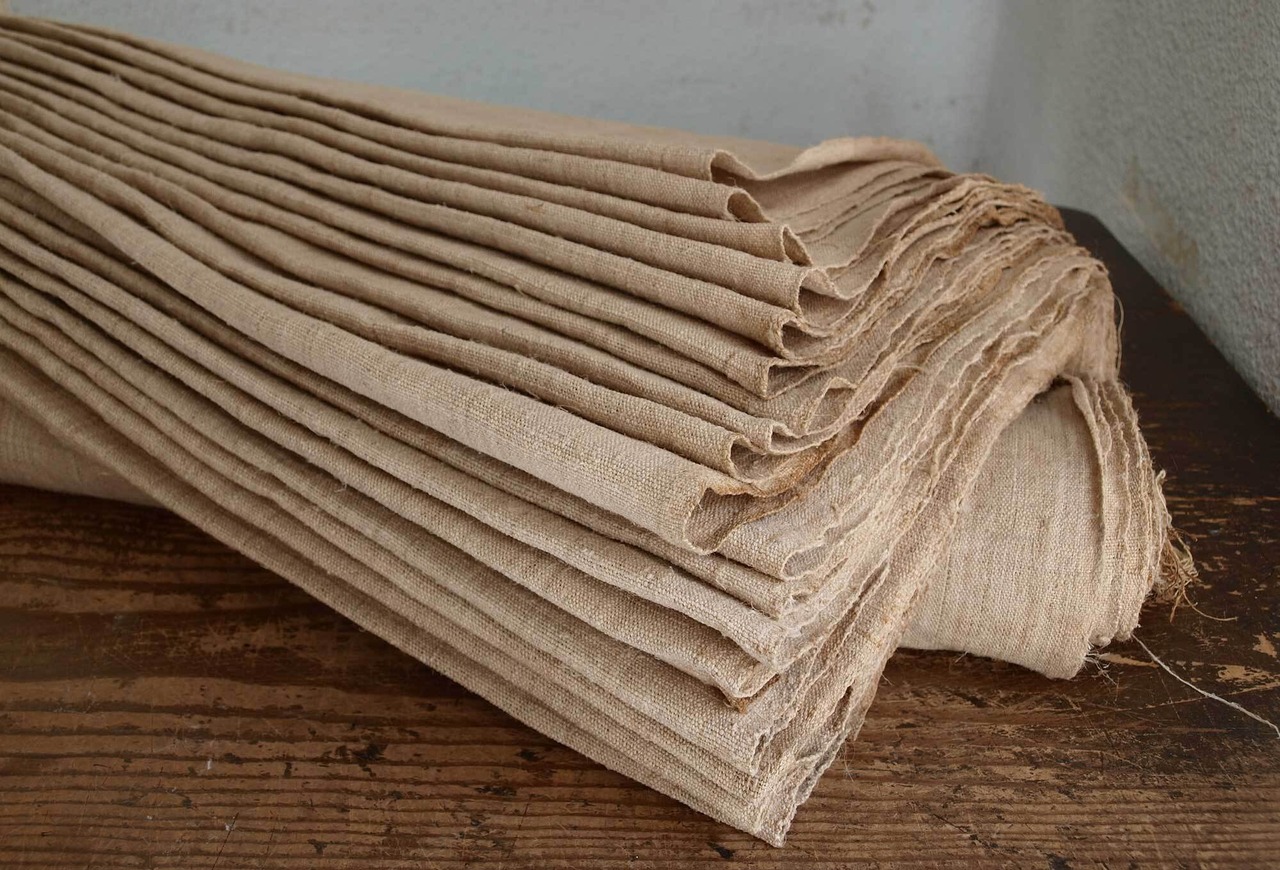 ヘンプ リネン 麻 ファブリック 幅71cm×21m 素材 生地 デッドストック 