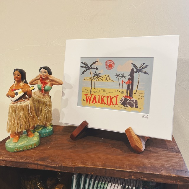 8×10Duke Leahi & Waikiki Giclee ハワイ アート / Solario