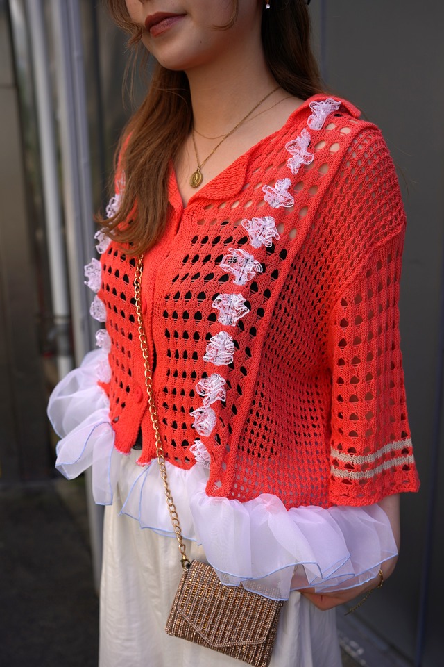 CROCHET TOP FRILL HEM