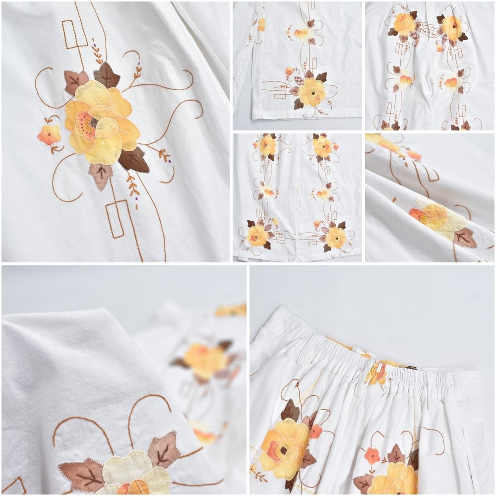 Remakeリメイク 再構築 パッチワーク&ステッチ フラワー刺繍 デザイン