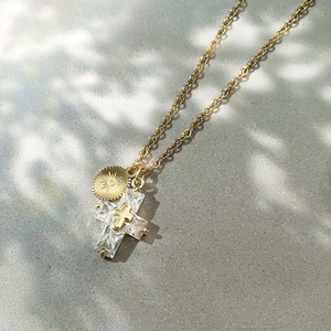 再販② CZ cross necklace