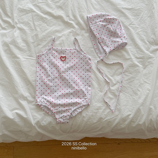 【6/18〆予約】<ninibello>  Candy dot swimwear (bonnet set)