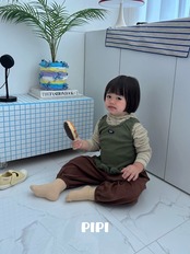 韓国子供服 / 26Autumn / 〖取寄〗pipi / カラーフリルノースリーブ / ベビー服 / キッズ服 *XS~Ｍ*