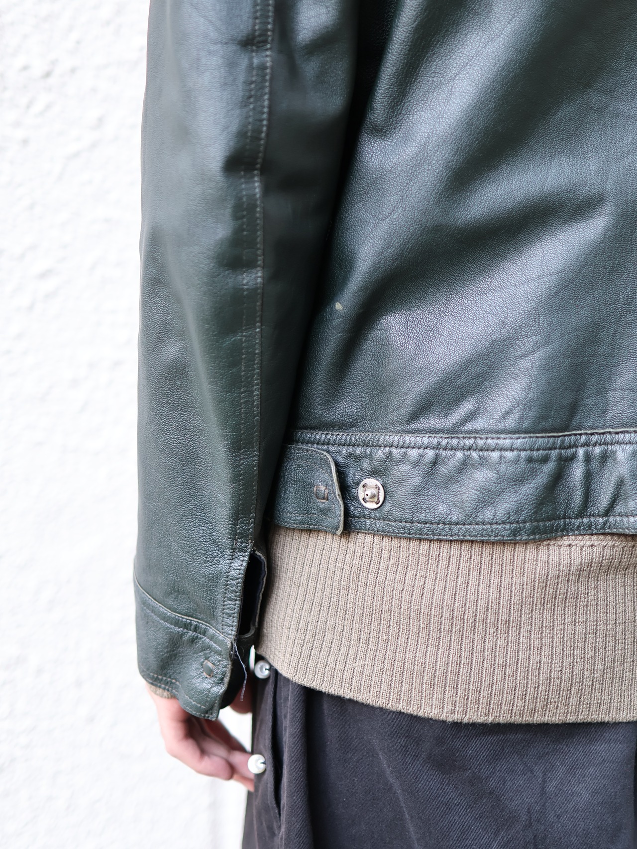 【marco tagliaferri】coloring zip up leather jacket