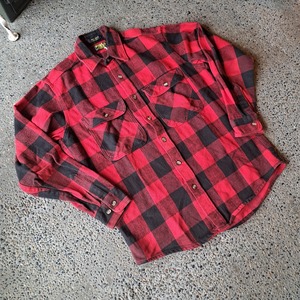 アメリカ製 OSH KOSH バッファローチェック ヘビーフランネルシャツ used [412037]