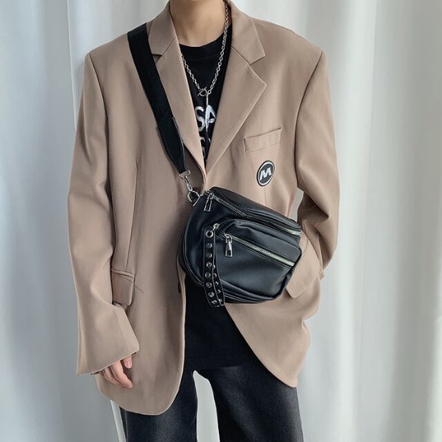 予約販売】ショルダーバッグ シンプル メンズ ミニバッグ レザー