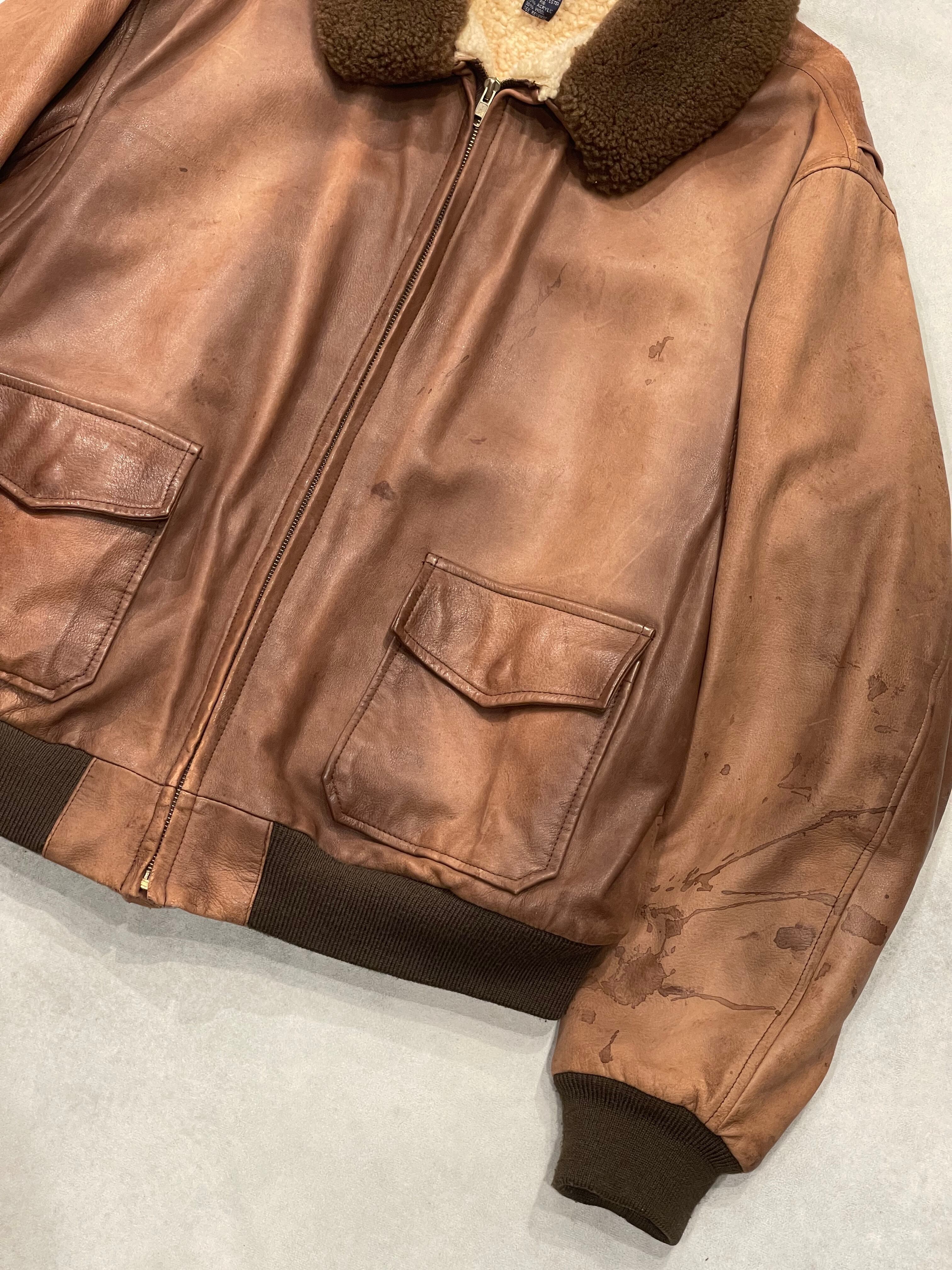 Polo by Ralph Lauren / 80s MILITARY LEATHER JACKET 】 ラルフ